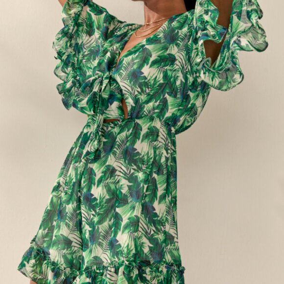 Sabrina Palm Print Romper - Picture 1 of 4